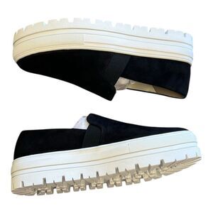 Lisa Vicky Black Suede Gift Platform Slip On Sneakers 11
